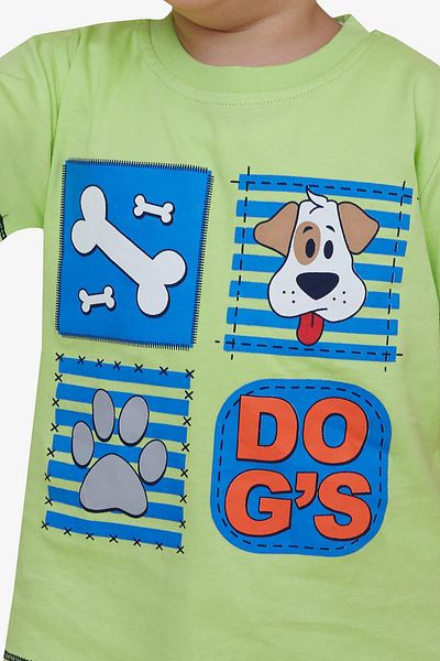 Breeze Boy's Shorts Set Cute Puppy 1-4 Years, Pistachio Green