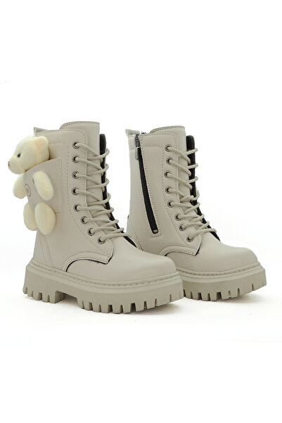 LETAO Girl's Beige Teddy Bear Winter Thermal Lining Boots