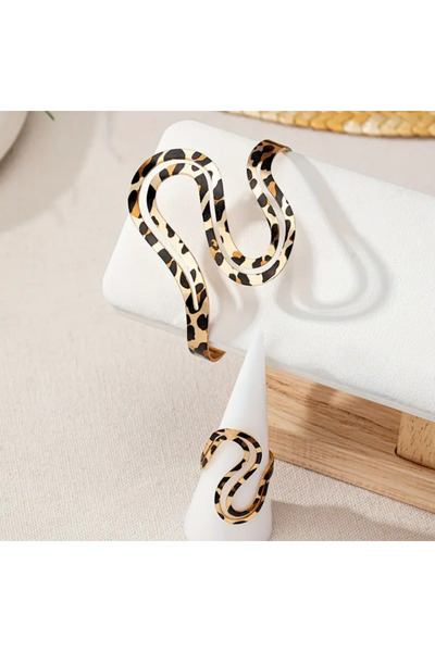TAKİŞKO LEOPAR YÜZÜK BİLEKLİK TAKIM