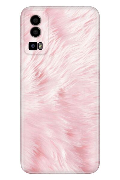 General Mobile Gm 23 - Gm 23 Se Kılıf Silikon Desenli Resimli Pembe Tüy