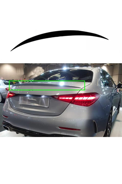 Harphour Mercedes W206 (2022+) Uyumlu Bagaj Üstü Spoiler İthal Pianoblack Pla...