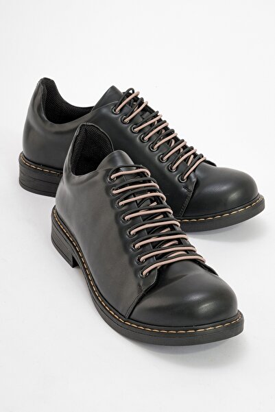 LuviShoes FESTY Siyah Lastik Bağcıklı Kadın Günlük Ayakkabı