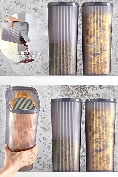 Bonjour Practical Lid Food Pulses Storage Container 5 Pieces 4000 Ml