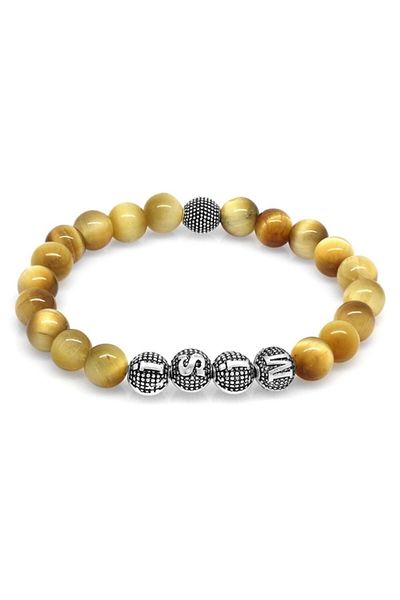 Tesbihane Colorful Globe Cut Natural Stone Bracelet with Metal Combination