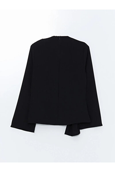 LC Waikiki LCWAIKIKI Classic Yeni Siyah Dökümlü Yaka Kadın Bluz