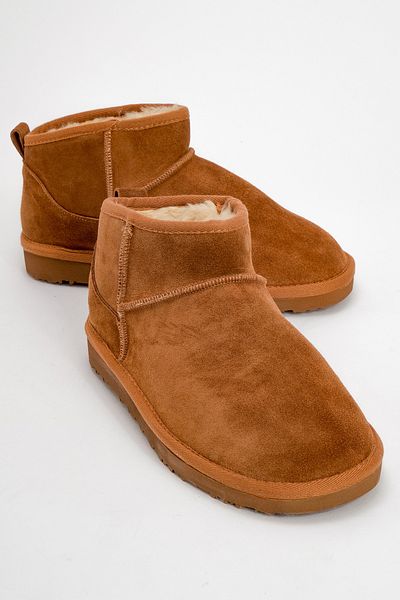 LuviShoes Γυναικεία μποτάκια PAIR Tan Suede από γνήσιο δέρμα