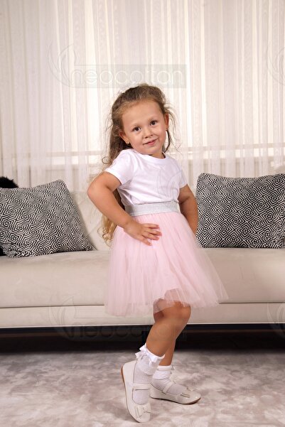 neocotton Fusta tutu din tul cu talie elastică căptușită pentru fete