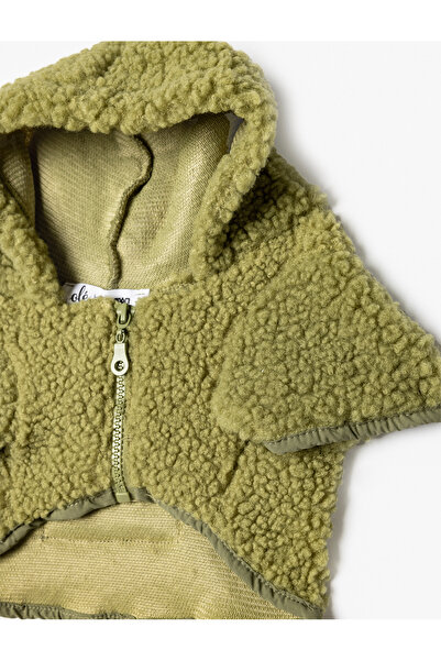 Koton Peluş Köpek Sweatshirt Kapüşonlu Fermuarlı