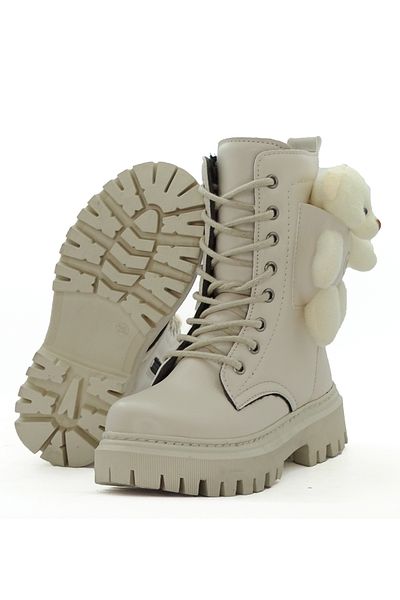 LETAO Girl's Beige Teddy Bear Winter Thermal Lining Boots