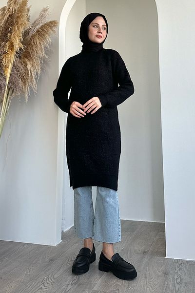 InStyle سترة سوداء مضلعة لامعة