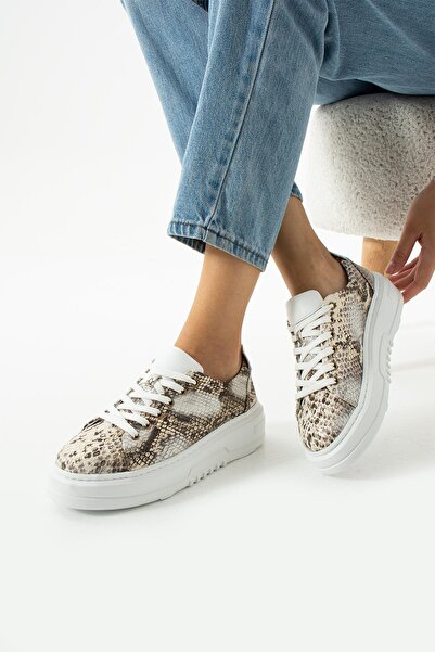 FOLLİNİ Tenis de damă din piele naturală - model șarpe