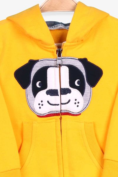 Breeze Boy's Tracksuit Set with Dog Embroidery, Age 1-4, Yellow