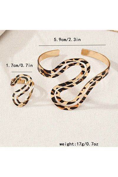 TAKİŞKO Leopard Ring Bracelet Set