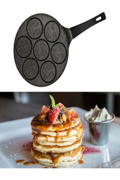 Mehtap Pancakes Pan 28 cm 7 Emoji Eyed Cast Pancakes Pan