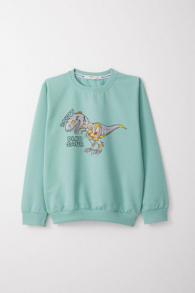 Breeze Σετ φόρμας για αγόρι 4-8 ετών - Robot Dinosaur Printed, Water Green