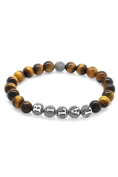 Tesbihane Turtle Eye Metal Combination Globe Cut Natural Stone Bracelet