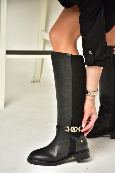 Fox Shoes Τ 973000909   Μαύρα γυναικεία μποτάκια - Χαμηλή σόλα