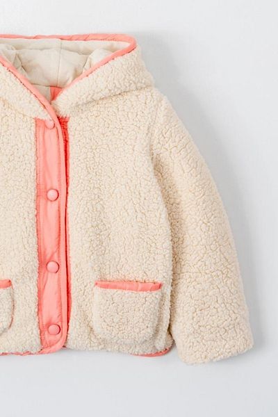 Verscon Hooded Buttoned Welsoft Sherpa Girl's Winter Fleece Jacket
