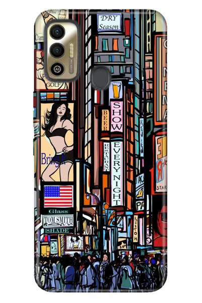 TECNO حافظة Spark 7t Tioserisi مصورة من السيليكون Newyork Like