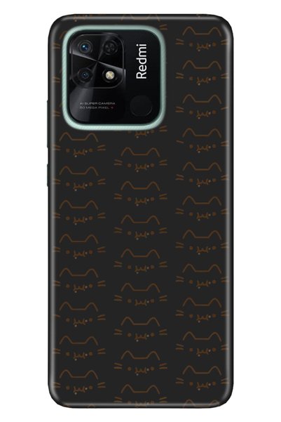 Cekuonline Xiaomi Redmi 10c Case Silicone Tioserisi Patterned Picture - Cat Line