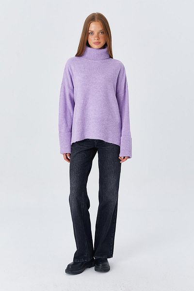 Mixray 6828 Model Lilac Women's Double Sleeve Turtleneck Sweater