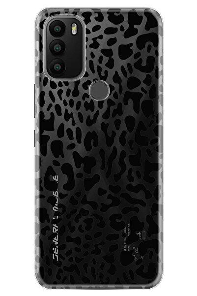 General Mobile Gm 21 Plus Uyumlu  Kılıf 0.4mm Lazer Kesim Silikon Kapak Leopa...