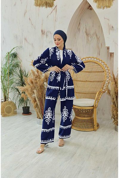 EBRUTESETTÜR Viscose Hijab - Marina Patterned Double Set