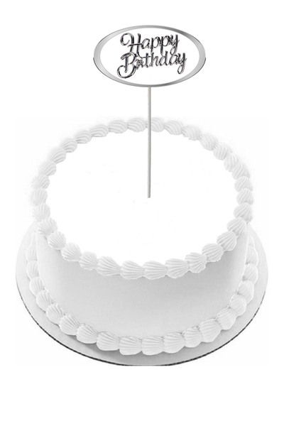 Pasta9 Pasta Yazısı Happy Birthday 5x9cm Ebat Kuşe Parlak Baskı 1 Adet Kürdan...