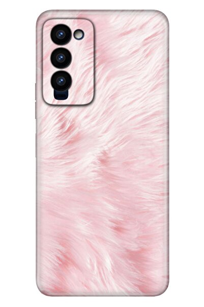 TECNO Camon 18  Kılıf Colored Resimli Silikon Pembe Tüy