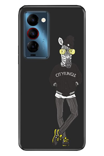 TECNO Camon 18 Uyumlu Premier Kılıf Silikon Moderna Desenli Zebra Kolej