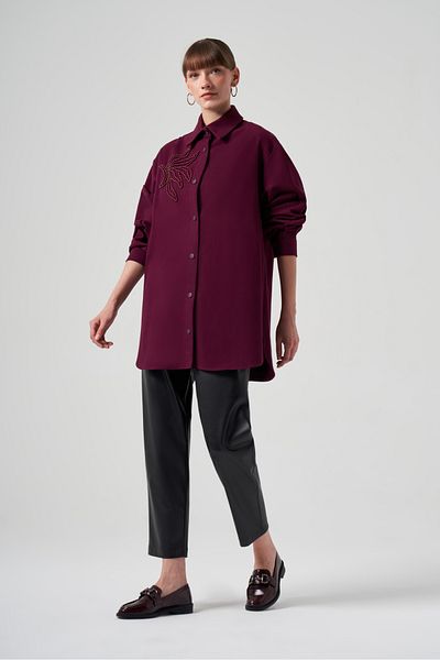 Nuss 6021 Model Cap Plum - Pearl Detailed