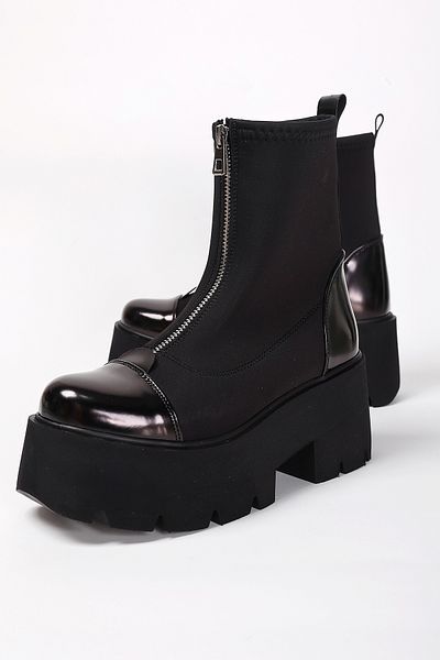 Liza Shoes Larista Women's Zippered Stretch Patent Leather Boots A003-K606