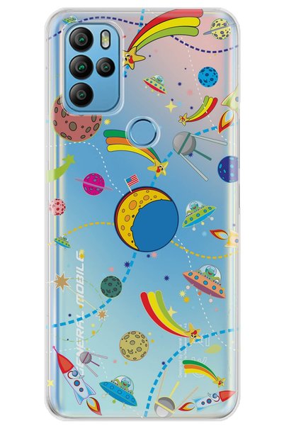 General Mobile Gm 21 Pro Case 0.4mm Laser Cut Silicone Cover Colorful Space