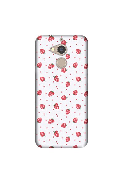 General Mobile Gm 8 Uyumlu  Kılıf 0.4mm Lazer Kesim Silikon Kapak Çilek