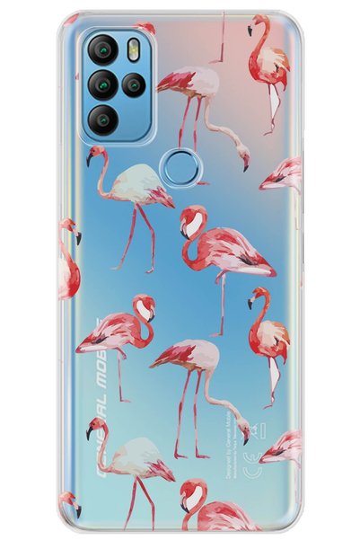 General Mobile Gm 21 Pro Case 0.4mm Laser Cut Silicone Cover Flamingo