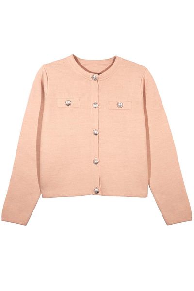 SHERIN Pink Buttoned Knitwear Cardigan