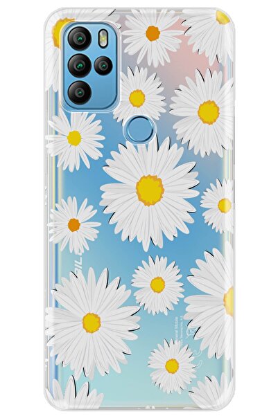 General Mobile Gm 21 Pro Kılıf 0.4 mm Lazer Kesim Silikon Kapak Papatya