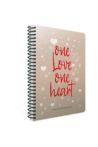 Gıpta Love Book Spiral Cardboard Cover 17x24 80 Yp Lined Notebook