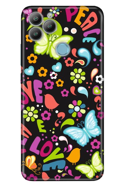 General Mobile Gm 22 / Gm 22S Case 0.4mm Laser Cut Silicone Cover Butterflies