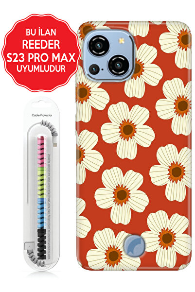 Reeder S23 Pro P13 Blue Max Pro Lite 2020 2021 2022 Kılıf Silikon Çiçek Sena