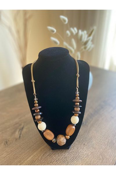 Store Wooden Bead Retro Necklace