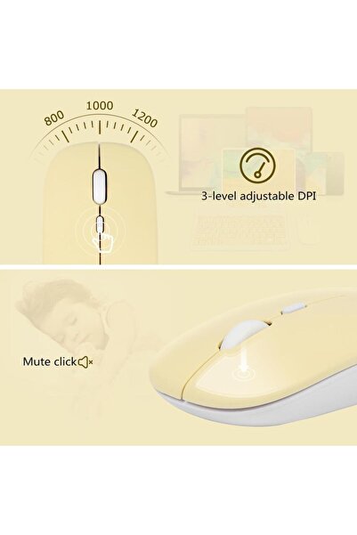 UnDePlus Tüm Cihazlara Uyumlu Kablosuz Bluetooth Klavye ve Mause Seti Tablet Telefon iPad Galaxy Honor Redmi