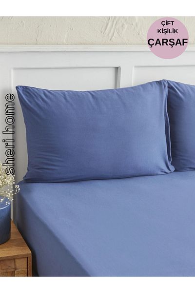 Sheri Home Tekstil Double Elasticless Sheet and Pillow Set - Blonde Safseti̇