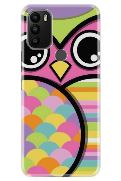 General Mobile Gm 21 Plus Case 0.4mm Laser Cut Silicone Cover Owl