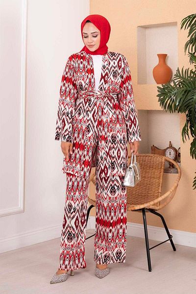 EBRUTESETTÜR Ethnic Patterned Viscon Double Set