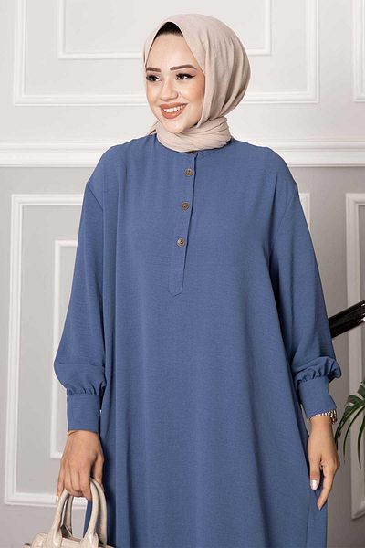 EBRUTESETTÜR Half Buttoned Long Hijab Double Set