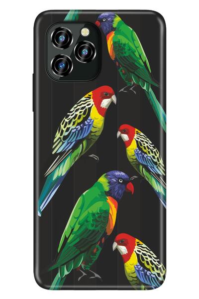 oukitel حافظة C21 Pro من السيليكون بنمط صورة الببغاء للأشعة فوق البنفسجية