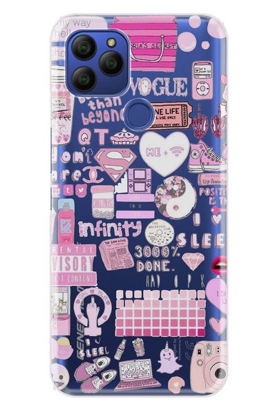 General Mobile Gm 21 Compatible Case 0.4mm Laser Cut Silicone Cover Pinkology