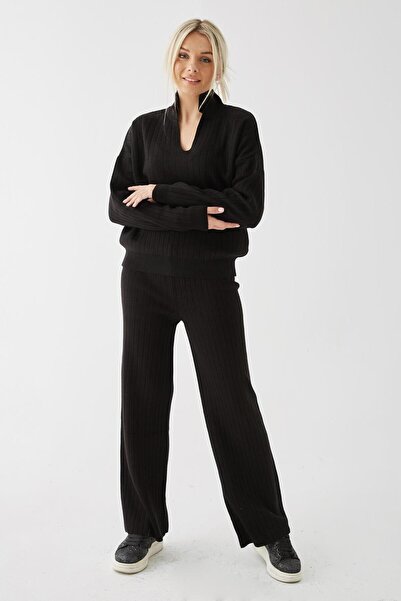 Fashion Friends 24K0535K1 Women's Polo Neck Knitwear Set