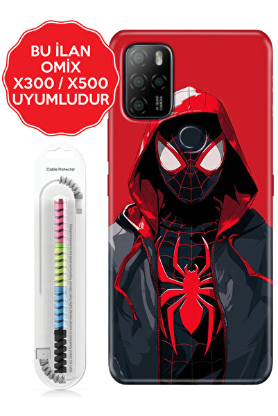 omix X3 X5 X6 X7 X300 X400 X500 X600 X700 Kılıf Baskılı Renkli Arka Kapak Retro Spider